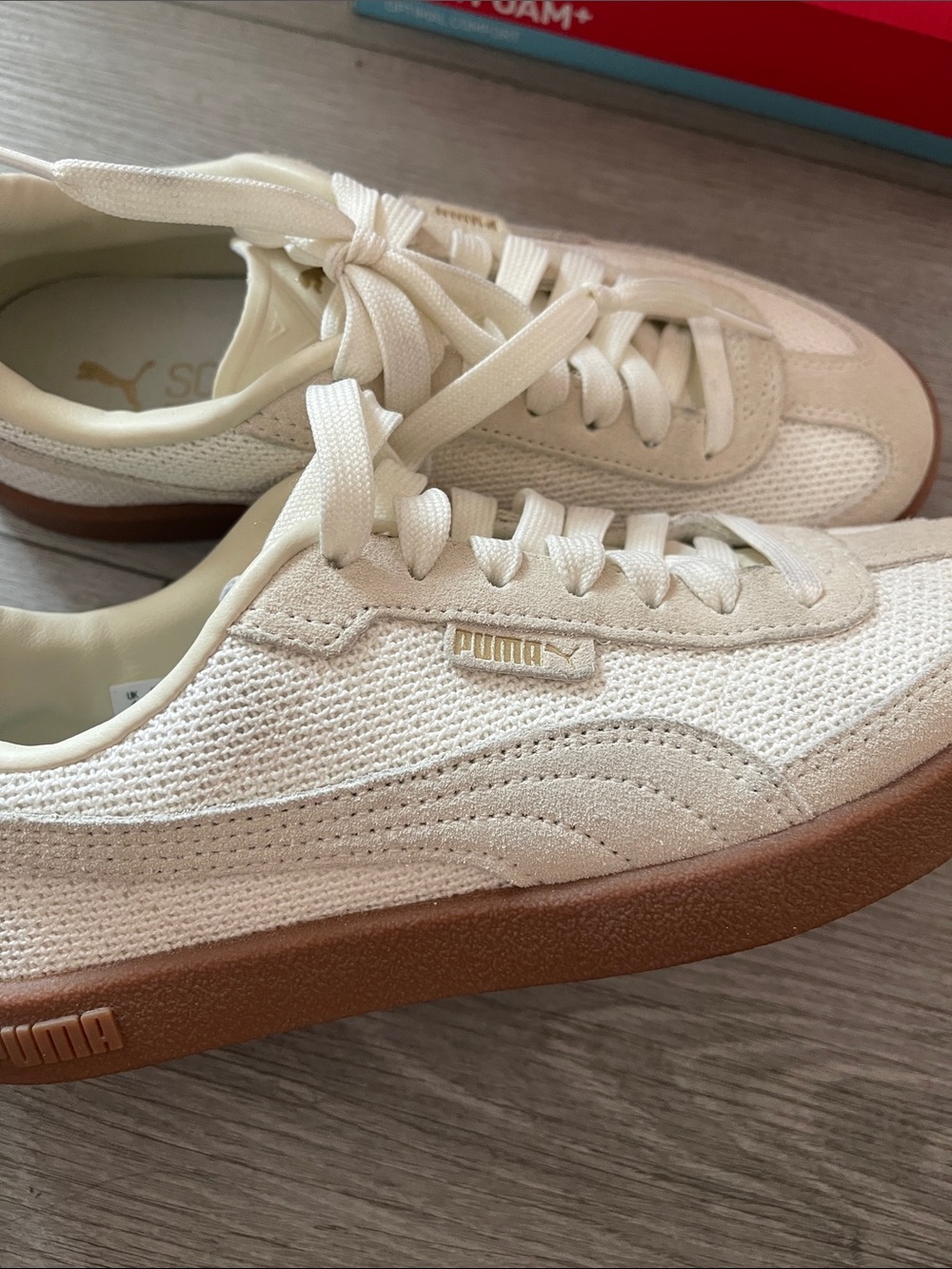 Puma Cream & Brown Low-Top Sneakers - Picture 3 of 6